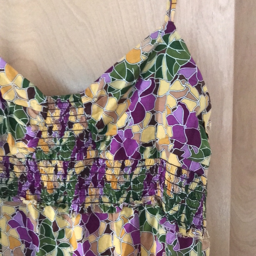Susana Monaco Floral Sun Dress in Purple, Yellow, Green Sz 10